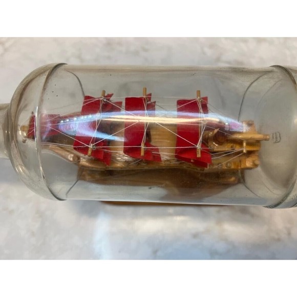 Ship in a Bottle - 11" x 5.25" - Picture 2 of 11